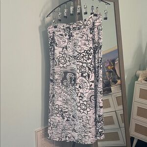 Jane Ashley Strapless Black and White Dress